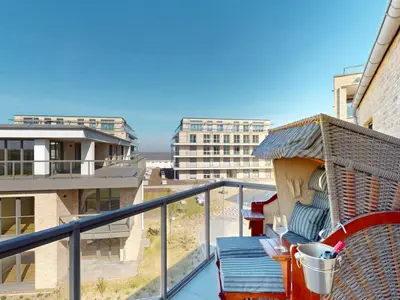 Ein Balkon oder eine Terrasse in der Unterkunft Lighthouse Duhner Spitze - W11