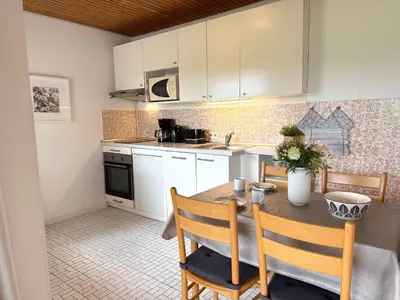 Küche/Küchenzeile in der Unterkunft Apartmenthaus Frauenpreiss FeWo 214