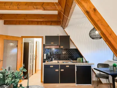 Küche/Küchenzeile in der Unterkunft Ferienwohnung Erholung & Meer