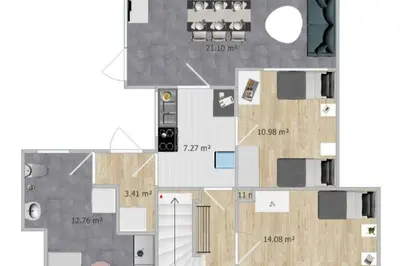 Grundriss der Unterkunft Monteurhaus Westertweute mit Wintergarten