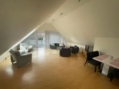 Ein Sitzbereich in der Unterkunft Ferienwohnung Koralle
