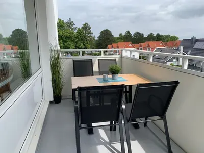 Ein Balkon oder eine Terrasse in der Unterkunft Haus Poseidon, Ferienwohnung POS30