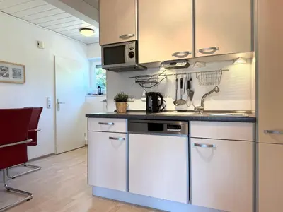 Küche/Küchenzeile in der Unterkunft Haus Strandgold FeWo 1