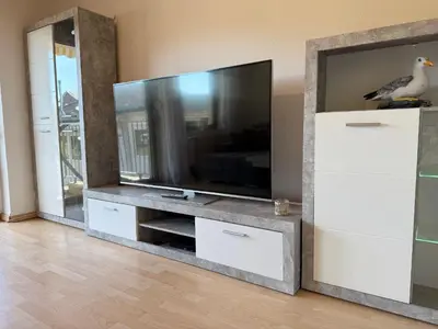 TV/Unterhaltungsangebot in der Unterkunft Haus Strandgold FeWo 1