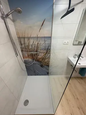 Ein Badezimmer in der Unterkunft Ferienhaus Helserdeich - Urlaub zwischen Brunsbüttel und Friedrichskoog