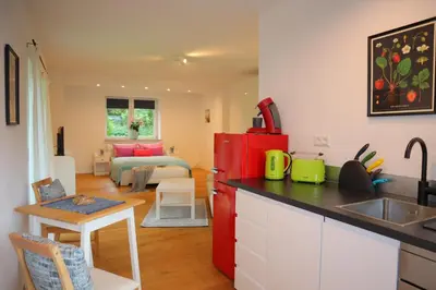 Küche/Küchenzeile in der Unterkunft Ferienwohnung Am Deich