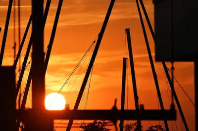 Blick auf den Sonnenuntergang/Sonnenaufgang von der Ferienwohnung aus oder aus der Nähe