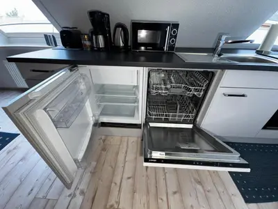 Küche/Küchenzeile in der Unterkunft Ferienwohnung Knechtsand Cuxhaven