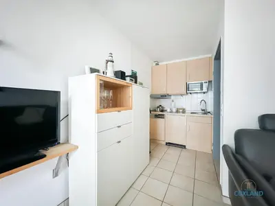Küche/Küchenzeile in der Unterkunft Haus Pavillon Wohnung 5