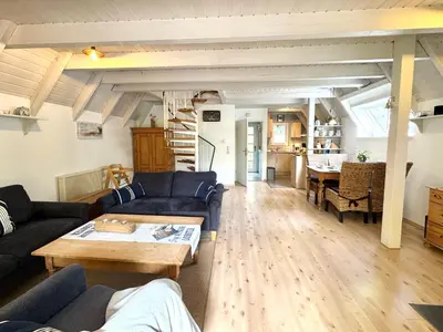Ein Sitzbereich in der Unterkunft Dat Onnens Hus