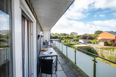 Ein Balkon oder eine Terrasse in der Unterkunft Haus Regenpfeifer Wohnung 4