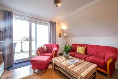 Ein Sitzbereich in der Unterkunft Haus Regenpfeifer Wohnung 4