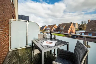Ein Balkon oder eine Terrasse in der Unterkunft Haus Regenpfeifer Wohnung 3
