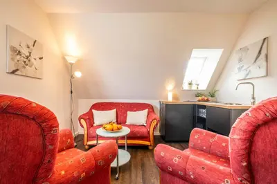 Ein Sitzbereich in der Unterkunft Haus Regenpfeifer Wohnung 3