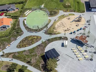 Blick auf 4 star holiday home in FRIEDRICHKOOG aus der Vogelperspektive