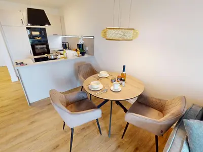 Küche/Küchenzeile in der Unterkunft Zuhause In Duhnen - 204 Viel Watt