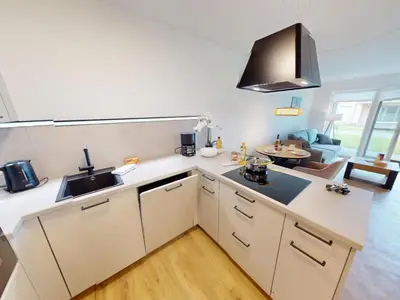 Küche/Küchenzeile in der Unterkunft Zuhause In Duhnen - 204 Viel Watt