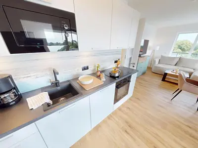 Küche/Küchenzeile in der Unterkunft Zuhause In Duhnen - 213 Viel Meer