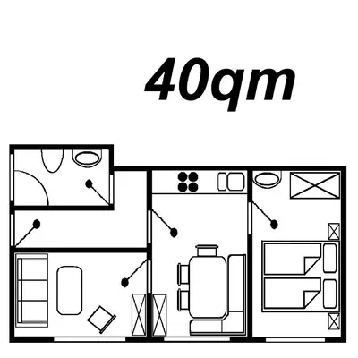 Grundriss der Unterkunft Haus Kirsten Duhnen FeWo 1