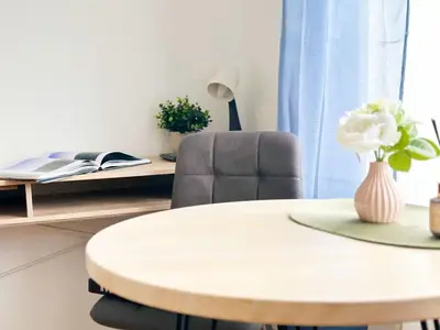 Ein Sitzbereich in der Unterkunft Brunsbüttel City Apartments 1