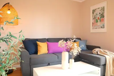 Ein Sitzbereich in der Unterkunft Ferienwohnung Sonnenwohnung