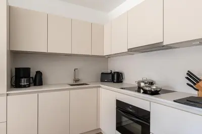Küche/Küchenzeile in der Unterkunft Ferienwohnung Meerloft