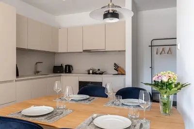 Küche/Küchenzeile in der Unterkunft Ferienwohnung Meerloft