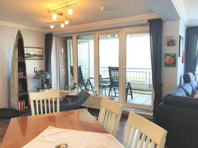 Ein Sitzbereich in der Unterkunft Haus Seeterrassen, App 25