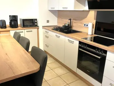 Küche/Küchenzeile in der Unterkunft Haus Nordseeblick, App 09