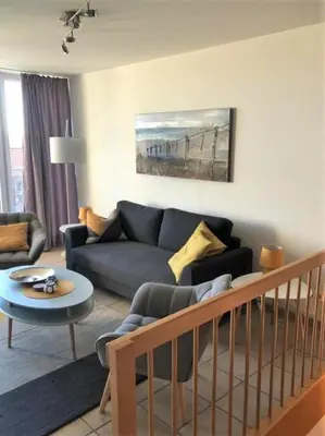 Ein Sitzbereich in der Unterkunft Haus Nordseeblick, App 09