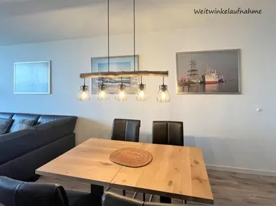 Ein Sitzbereich in der Unterkunft Haus Nordseeblick, App 15