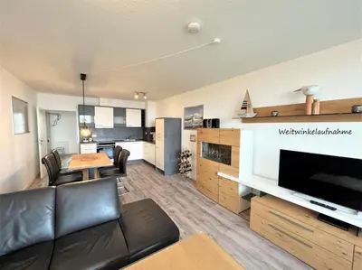Küche/Küchenzeile in der Unterkunft Haus Nordseeblick, App 15