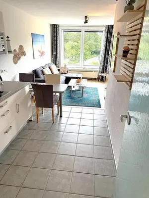 Ein Sitzbereich in der Unterkunft Kurpark Residenz, App 104