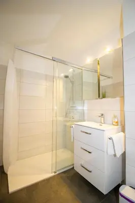 Ein Badezimmer in der Unterkunft Deichgraf 345