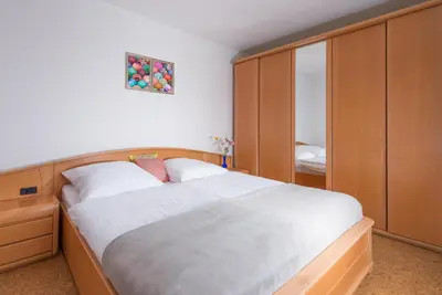 Ein Bett oder Betten in einem Zimmer der Unterkunft Haus Seehund