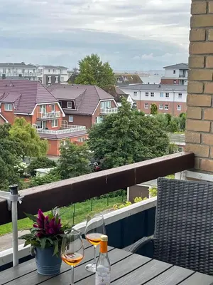 Ein Balkon oder eine Terrasse in der Unterkunft Wohnung Strandhafer (Nr. 49) - Haus Rainer