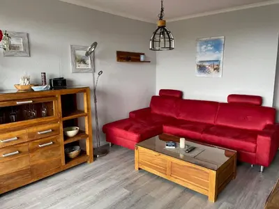 Ein Sitzbereich in der Unterkunft Wohnung Strandhafer (Nr. 49) - Haus Rainer