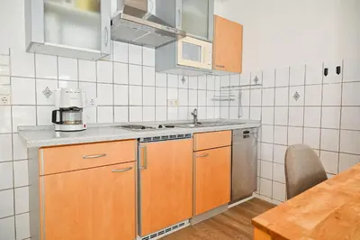 Küche/Küchenzeile in der Unterkunft Wohnung Knütt
