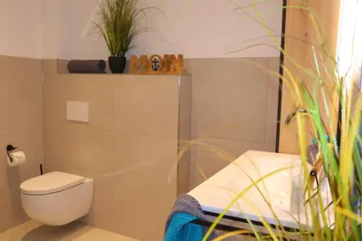 Ein Badezimmer in der Unterkunft Landhuus an´n Peerhamm