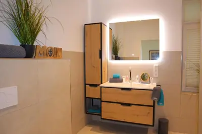 Ein Badezimmer in der Unterkunft Landhuus an´n Peerhamm