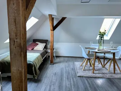 Ein Bett oder Betten in einem Zimmer der Unterkunft HafenCity Apartments Brunsbüttel
