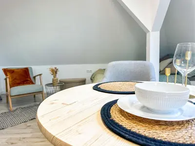 Ein Sitzbereich in der Unterkunft HafenCity Apartments Brunsbüttel
