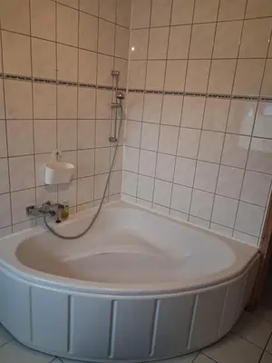 Ein Badezimmer in der Unterkunft Schöne Doppelhaushälfte am Meer!