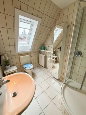 Ein Badezimmer in der Unterkunft An de Warft Wohnung 5