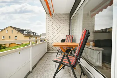 Ein Balkon oder eine Terrasse in der Unterkunft Strandkoje Büsum