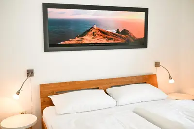 Ein Bett oder Betten in einem Zimmer der Unterkunft Strandkoje Büsum