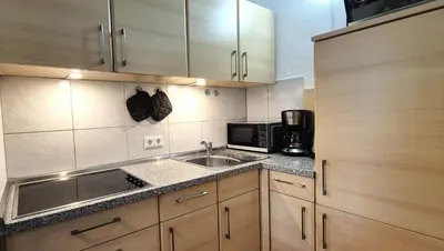 Küche/Küchenzeile in der Unterkunft Terrassenhaus, FeWo 46
