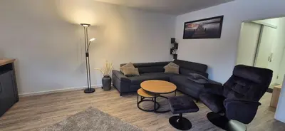 Ein Sitzbereich in der Unterkunft Terrassenhaus, FeWo 24
