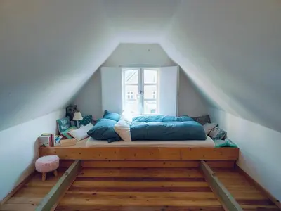 Ein Bett oder Betten in einem Zimmer der Unterkunft Schleusenwärterhaus am Ostedeich