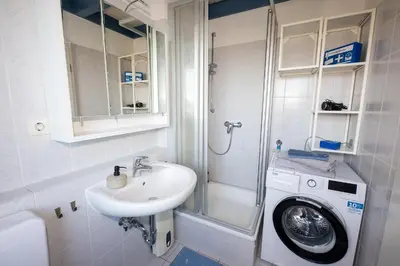 Ein Badezimmer in der Unterkunft Ferienhaus Tegeler Plate 05